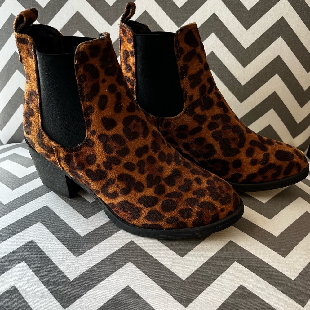 Leopard Heeled Boots